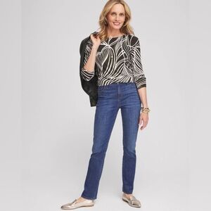 Chico’s Leaf Long Sleeve Pullover Sweater SZ 4 US XXL Boat Neck Rayon Knit Green